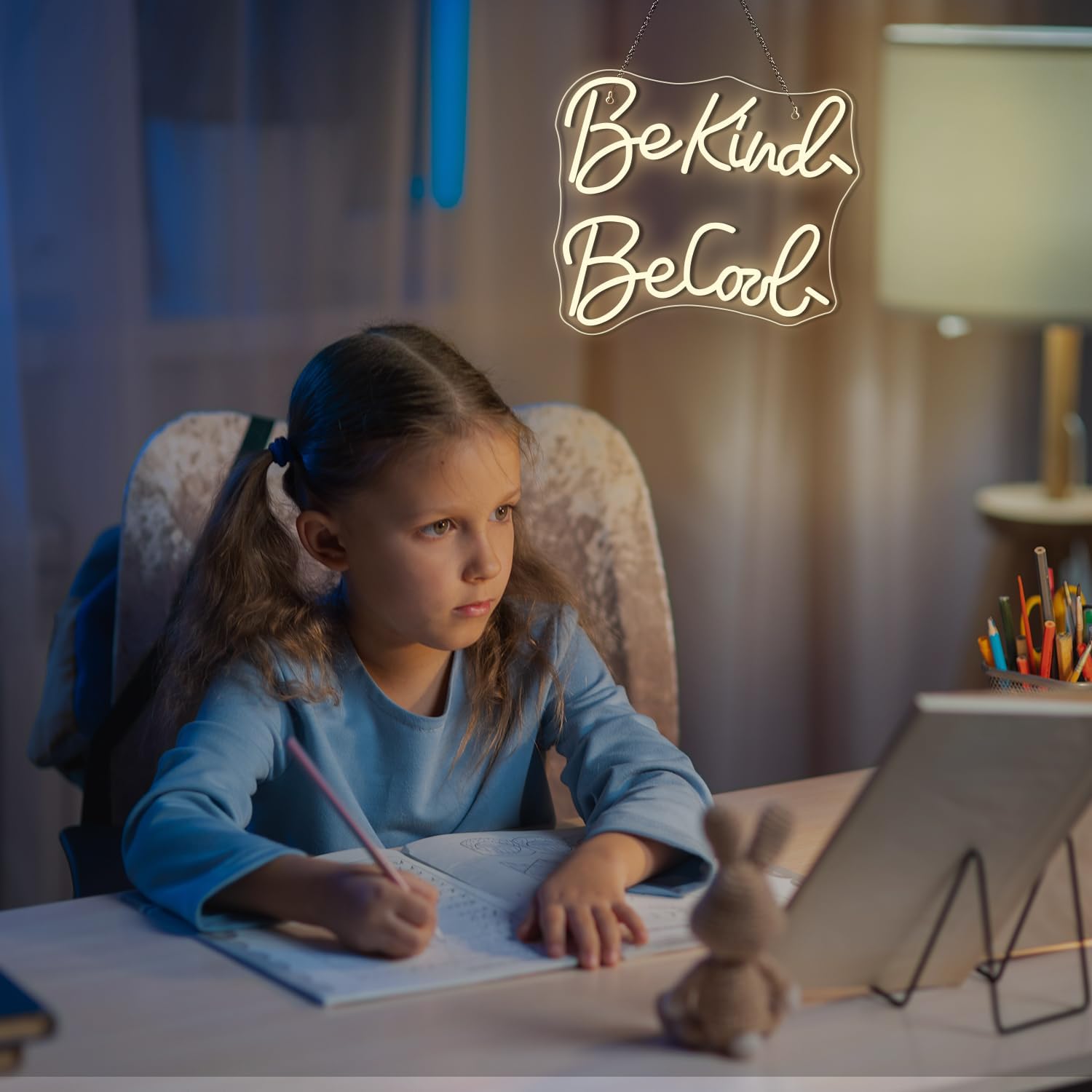 Be Kind Be Cool Neon Sign,Dimmable Neon Signs for Wall Decor,Warm White Neon Light Be Kind USB Led Sign for Study Room Classroom Office Bedroom Decoration