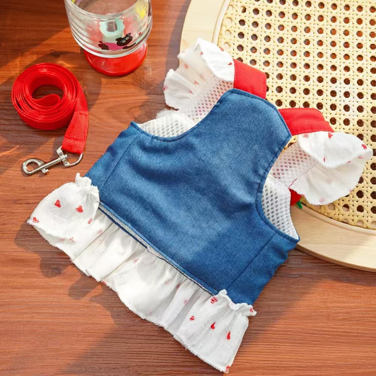 Bunny Leash Rabbit Harness, 2 Sets Rabbit Harness Leash Sets for Small Animals, Rabbits Harnesses and Leashes for Proof Safely Walking Cute Vest and Leashes for Ferret Guinea Pig Puppy Kitten (XS)