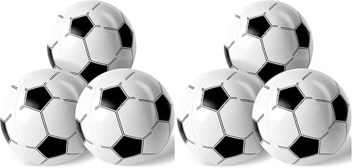 Miniatura 6 de LovesTown 3 pelotas de fútbol inflables, bolas de playa grandes de 12 pulgadas para decoraciones de fiesta de fútbol, recuerdos de fiesta en la