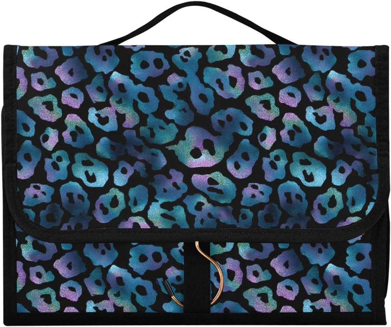 MNSRUU Toiletry Bag Leopard Print Turquoise Hanging Makeup bag for Toiletries 3 PCS Travel Toiletry Organizer Bags Portable Clear Toiletry Kit