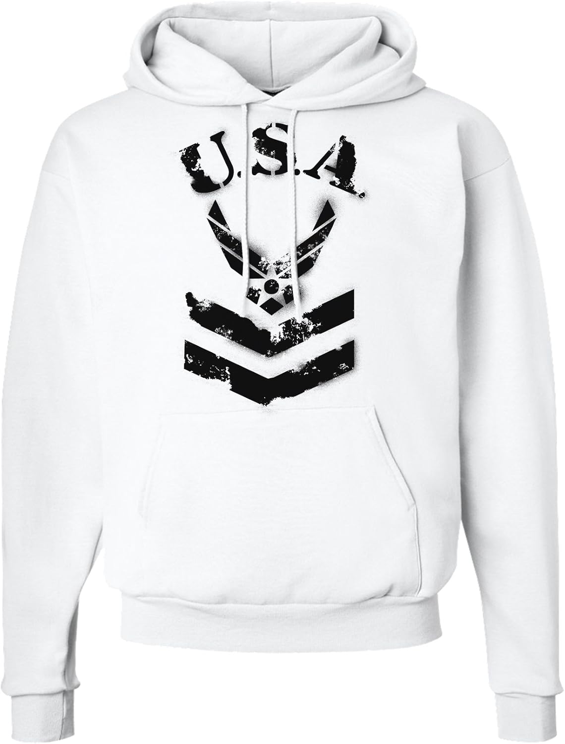 TOOLOUD USA Military Air Force Stencil Logo Hoodie Sweatshirt Hooded Pullover Pockets