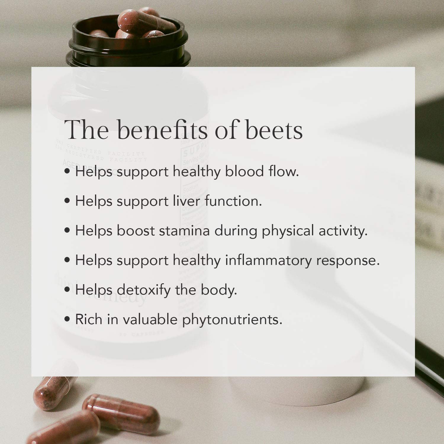 Aged Beet Root Capsules Beet Pills for High Blood Pressure and