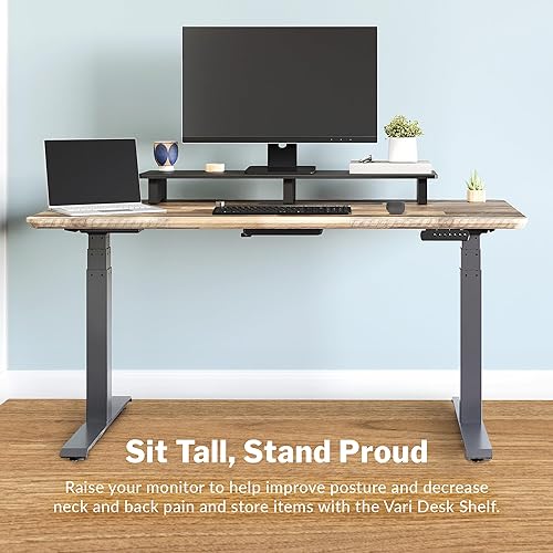 Miniatura 4 de Vari Elevador moderno para monitor, soporte grande para monitor doble, estante elevado de escritorio para organización de oficina en casa, duradero