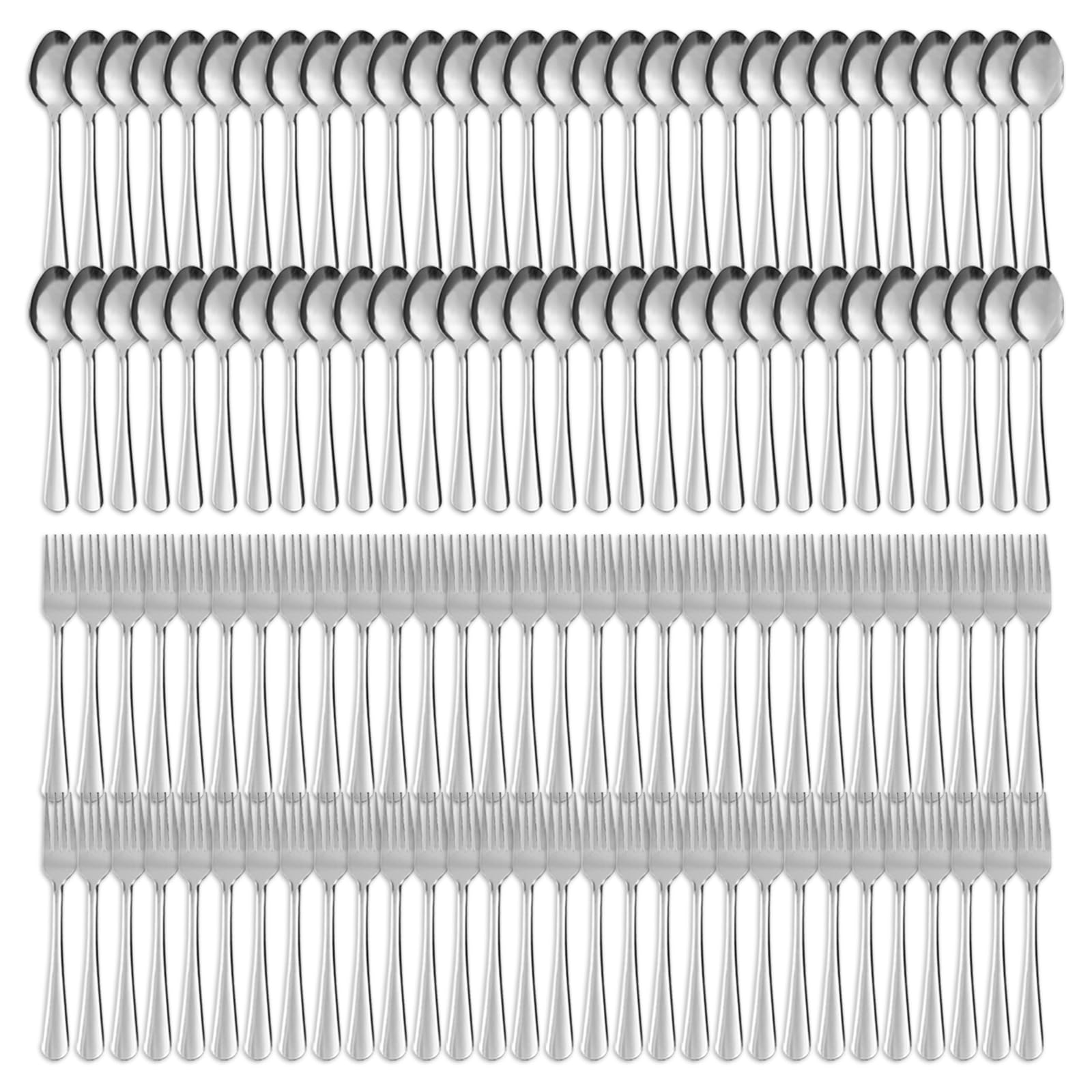 Forks and Spoons Silverware Set-120PCS Dinner Forks &amp;Dinner Spoons