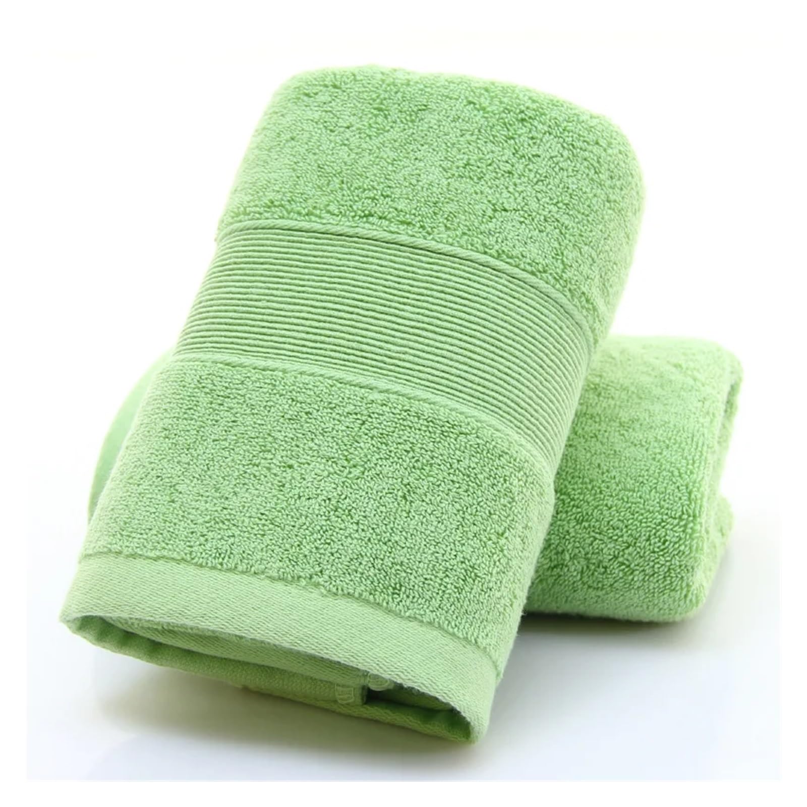 FGUJSUR Bath Towel 2pcs Cotton Towels Set Thickened & Soft Hotel Bathroom Super Absorbent Face Hand Bath Daily Use(Green,35x75cm 2pcs)