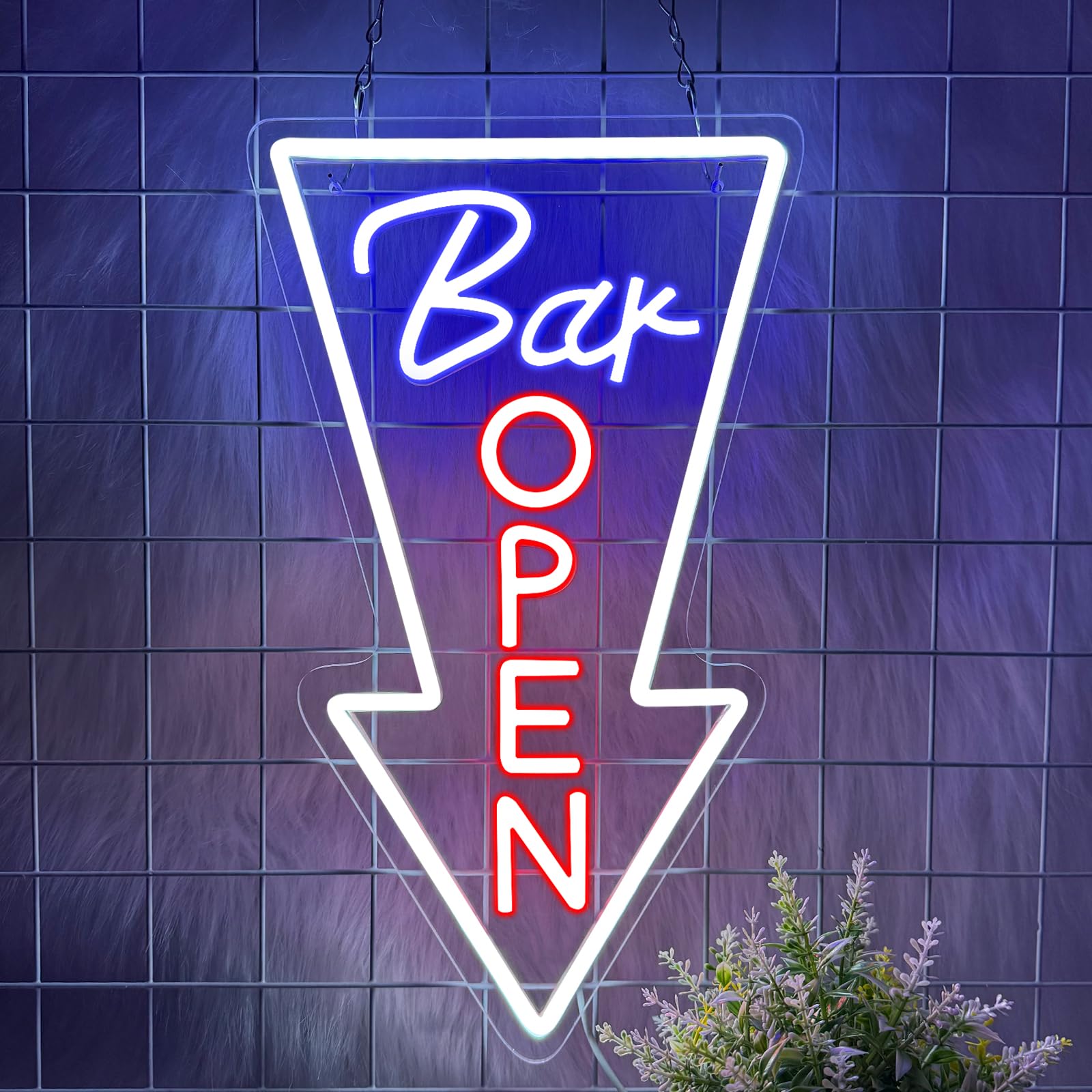 Bar Open Neon Light Sign Beer LED Sign Open for Wall with Arrow Neon Light Up Sign Dimmable for Business Bar Pub Cafe Party Decoration Nightclub Home Man Cave Gifts — image 1