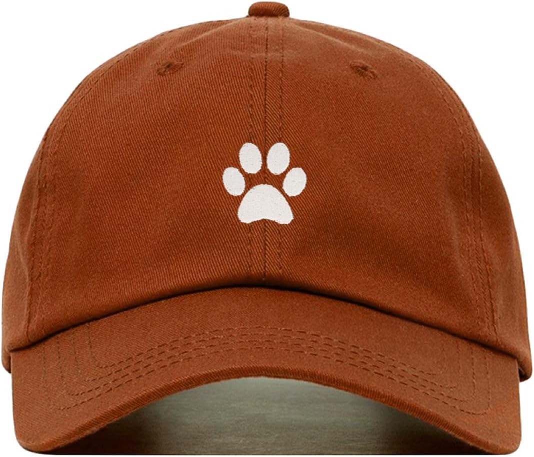 Paw Baseball Hat, Embroidered Dad Cap, Unstructured Soft Cotton, Adjustable Strap Back (Multiple Colors)