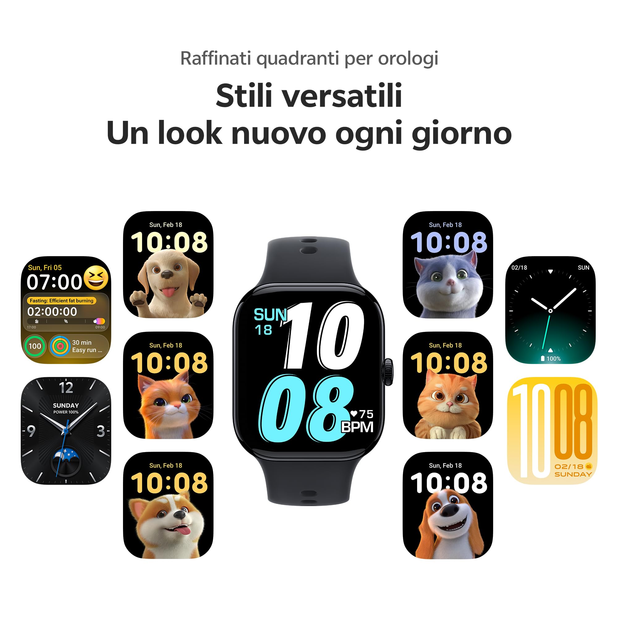vivo Watch GT2 Smartwatch Uomo Donna, Batteria 25 Giorni, Display AMOLED 2,07'', Chiamate Bluetooth e GPS, 100+ Sport incl. Padel, 5ATM Impermeabile, Cardio SpO2 Sonno, NFC, Bianco