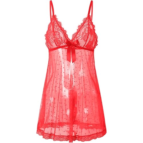Sexy lingerie Lace Babydoll Chemise, Black, Women's Sleepwear S-5XL