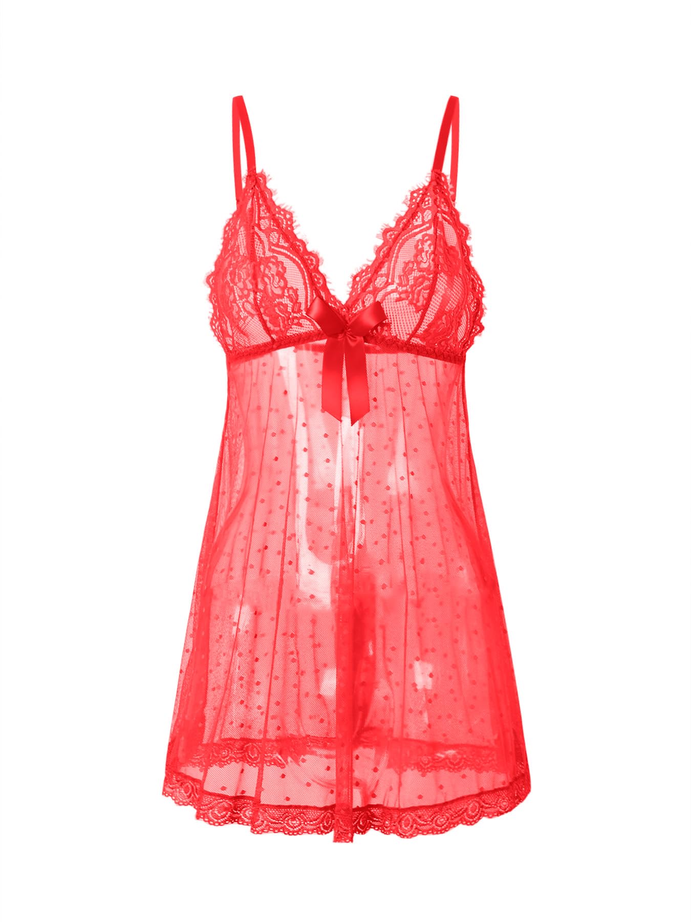 Sexy lingerie Lace Babydoll Chemise Black Womens Sleepwear S-5XL