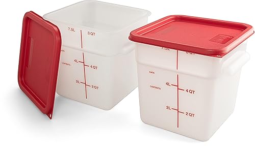 Miniatura 9 de Carlisle FoodService Products Squares - Tapa cuadrada para contenedor de almacenamiento de alimentos con diseño apilable para catering, bufés,