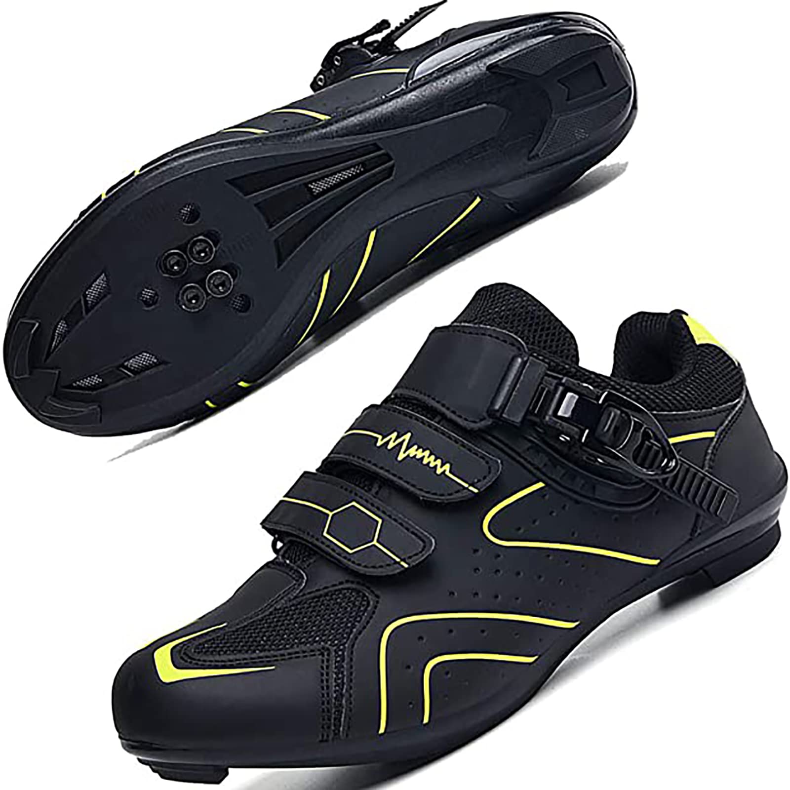 Buty rowerowe męskie damskie buty rowerowe rower(43, Black Green)