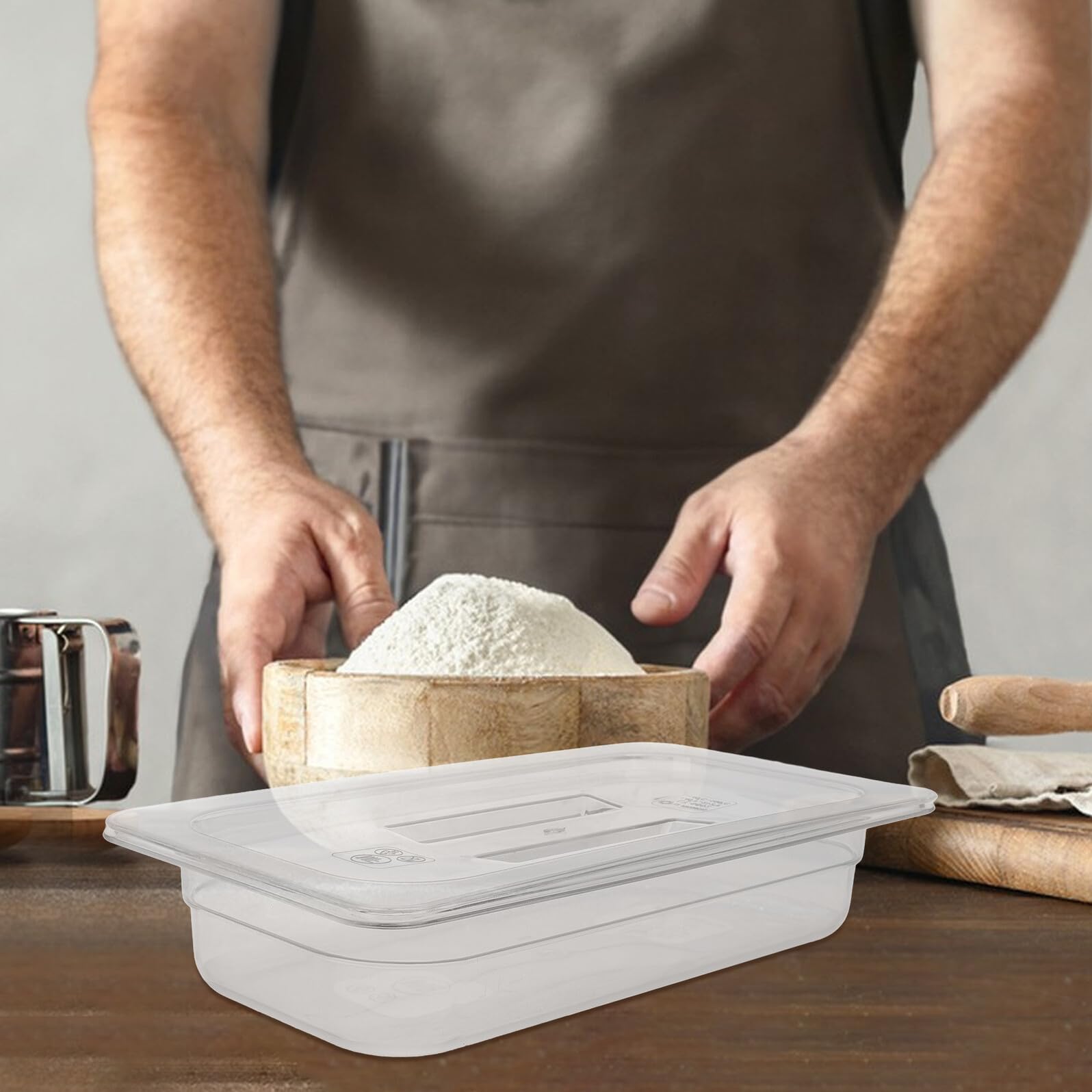 LABRIMP 3 Piezas Caja para Masa de Pizza Apilable Tapa Hermética Bandeja Transparente para Fermentación y Almacenamiento Doméstico y Comercial Fácil Limpieza y Diseño Fresco para Cocina