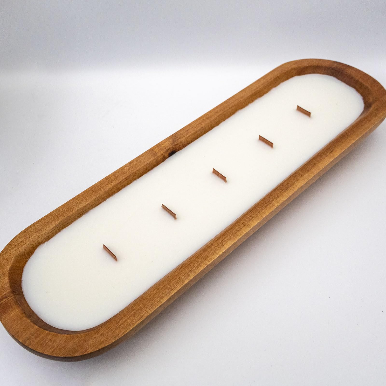 Wooden Bowl Candle 5 Wick – Toasted Coconut Scented - Soy Wax - Hand Poured - 100% Biodegradable