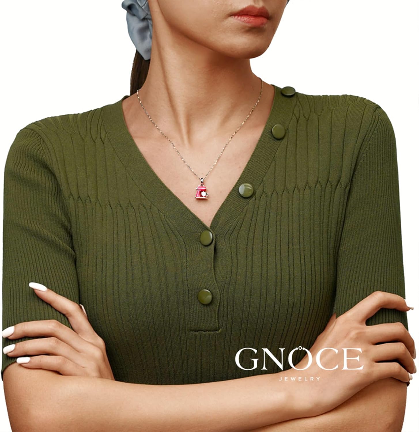 GNOCE Baker's Mixer Pendant Charms 925 Sterling Silver Dangle Charm for Bracelet Jewelry Gift For Women Wife Fit Snake Chain Bracelets - Image 5