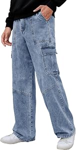 Pantalon de utilitaire de denim occasionnel pour hommes Jeans de chargement élastique