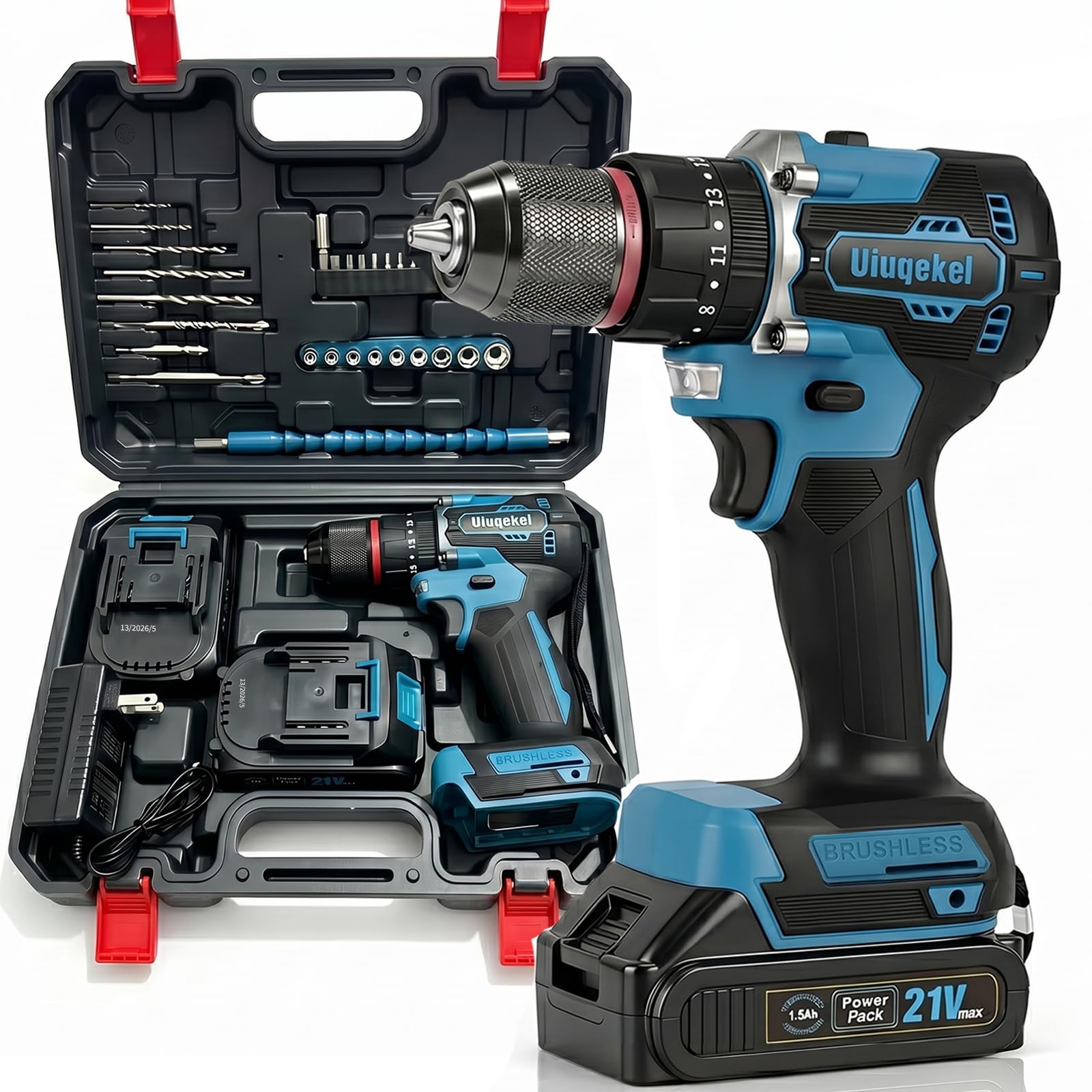 Brushless Cordless Drill Driver Kit, 575 In-Lbs Torque, 25+1 Clutch, 2-Speed Power Drill for Wood, Metal, DIY Home Repair & Furniture Assembly