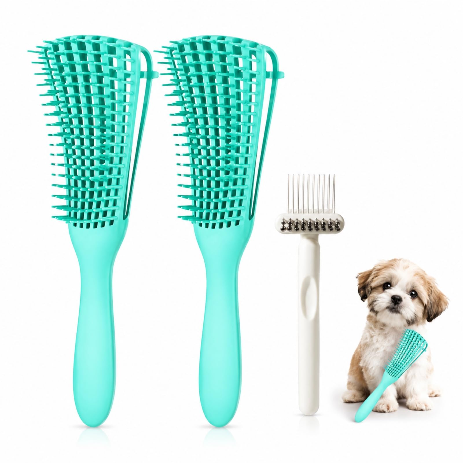 3Pcs Green Puppy Brush for Small Dogs