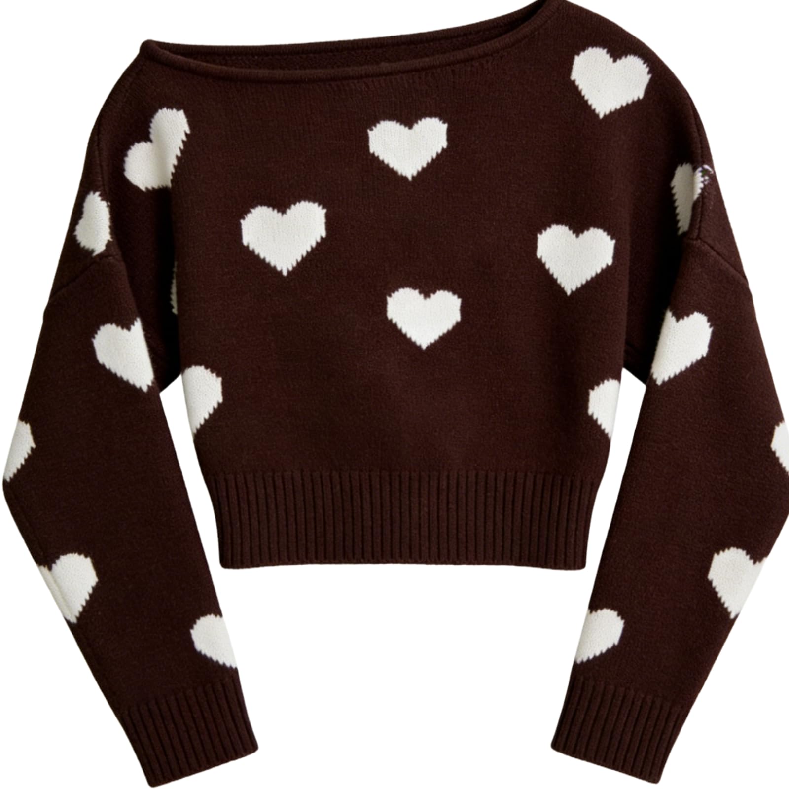 Womens Off-The-Shoulder Snowflake Pattern Sweater Casual Long-Sleeved Round Neck Snowflake Knitted Pullover