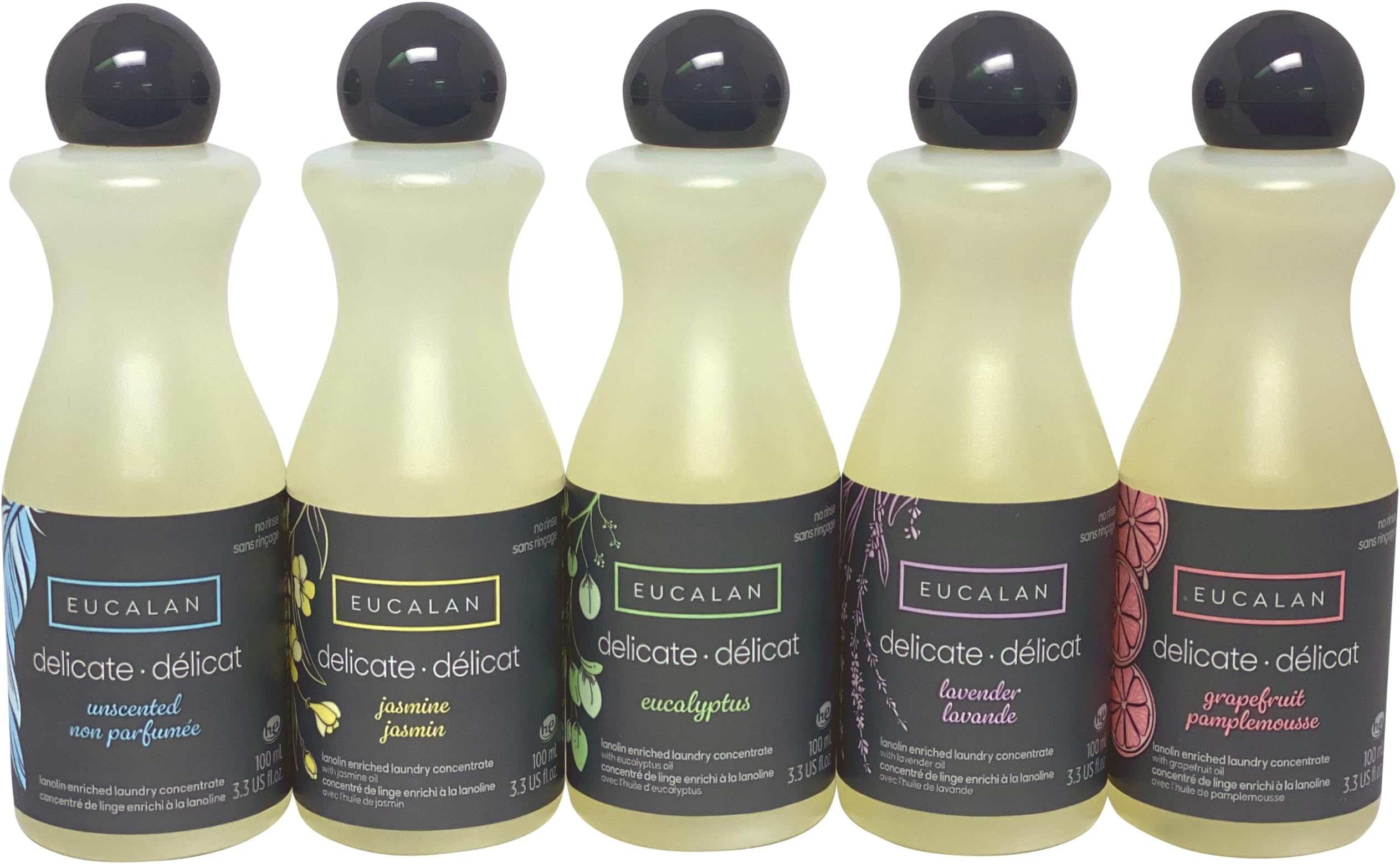 Fine Fabric Wash Gift-Pack , 5 Pieces Per Pack , 3.3ounces each Bottle