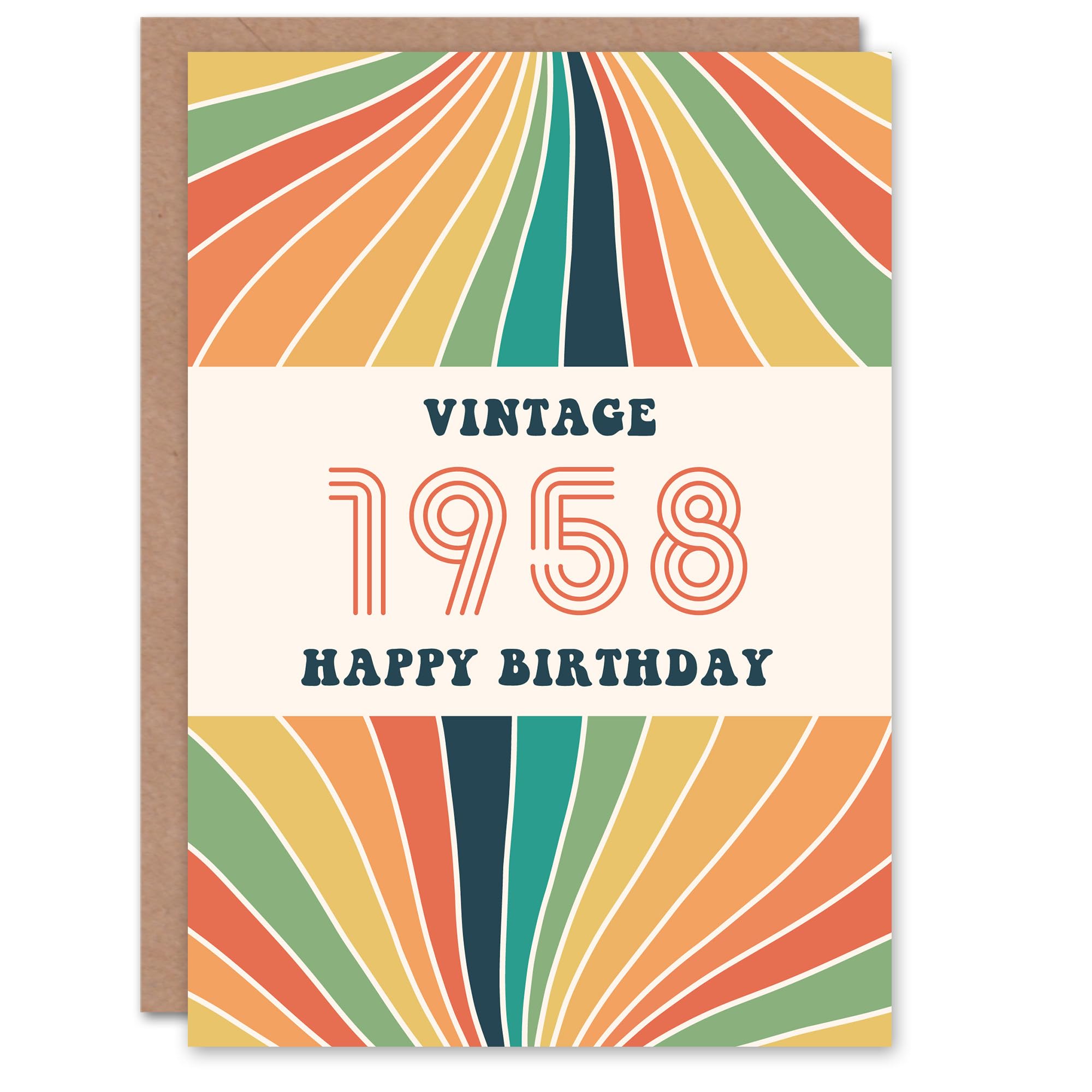 Artery8 67th Birthday Card - Orange - Born 1958