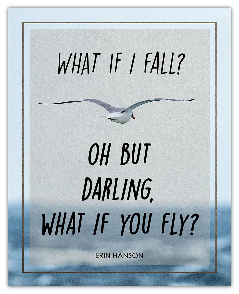 What if I Fall, Oh but Darling, What if You Fly: Positive Quotes; Inspirational, Motivational Wall Art Decor Poster For Of...