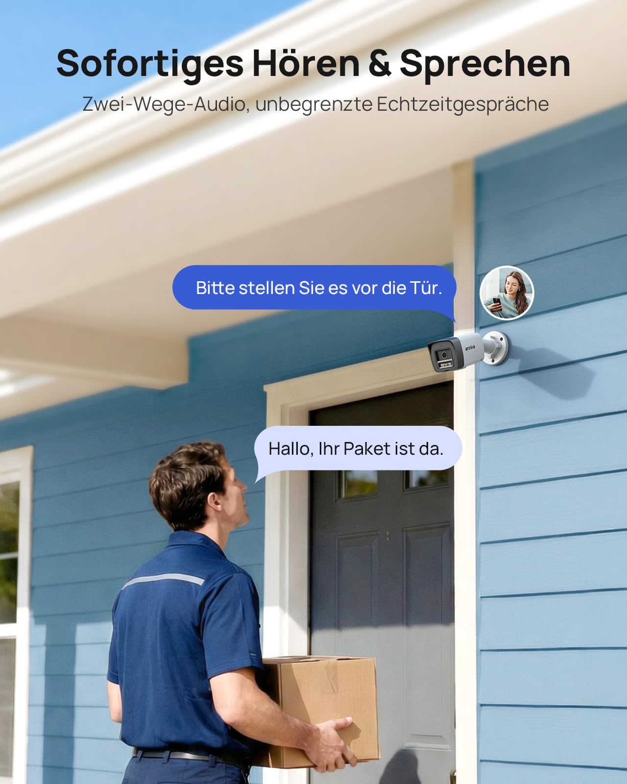 ANNKE PoE IP Kamera 3K HD Überwachungskamera Bullet, Zwei-Wege-Audio | AI Personen- und Fahrzeugerkennung, 30M Nachtsicht, IP67 Wasserdicht für Innen- und Außenbereich