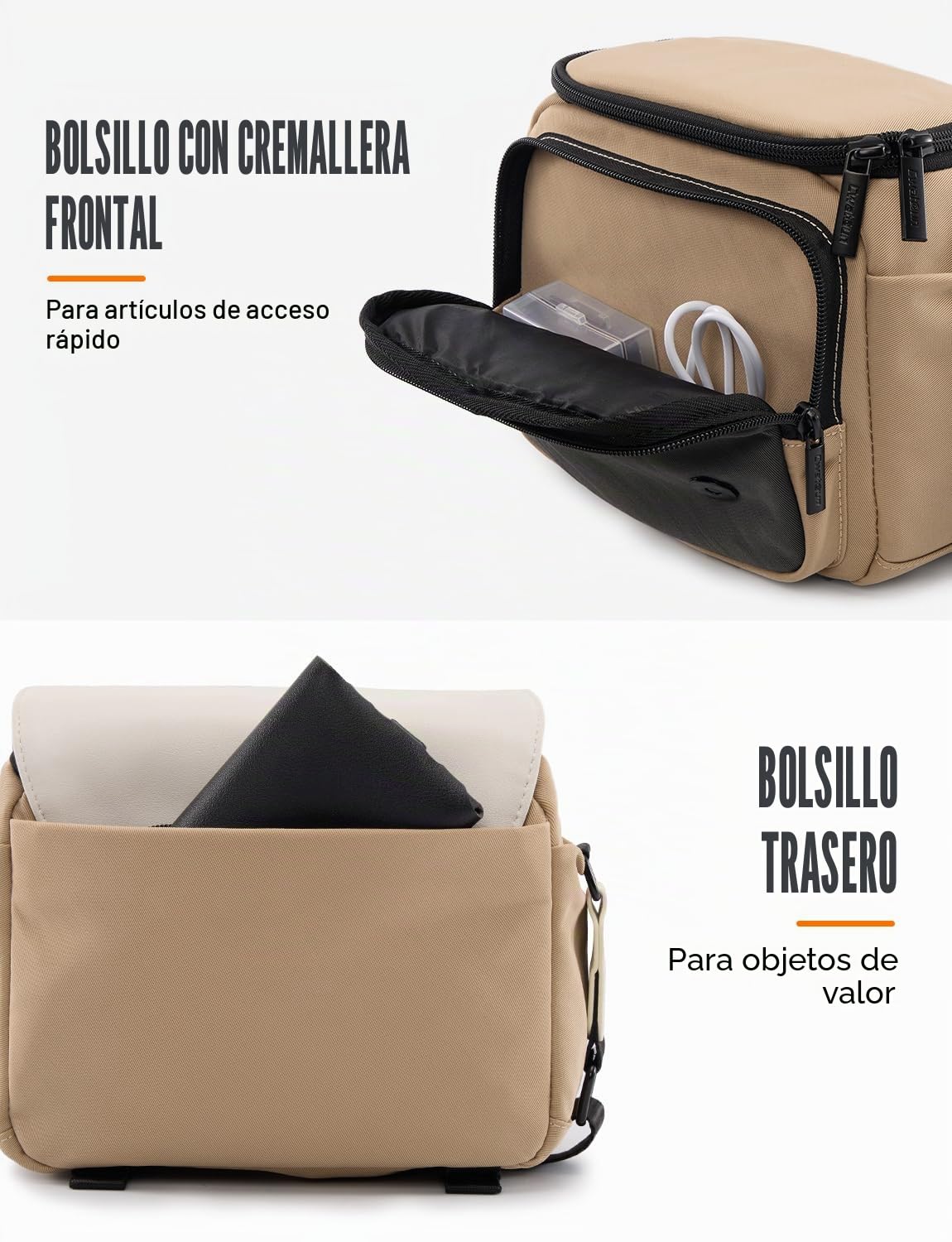 Funda para cámara, resistente al agua, bolso pequeño, bolso de mensajero para cámara réflex y compacta, S