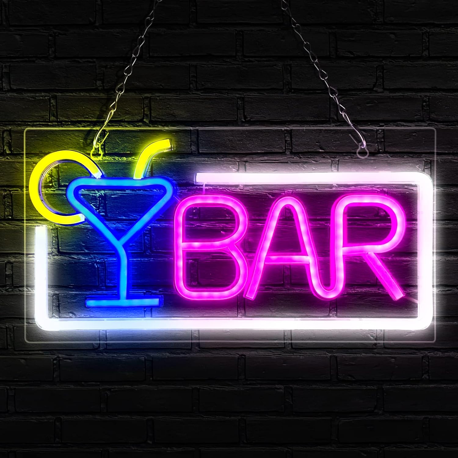 RAINDEE Neon Bar Signs Premium Acrylic Bar Neon Signs for Wall Decor