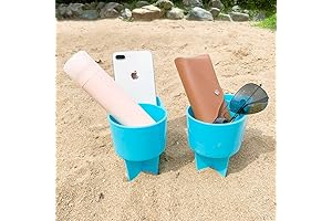 Home Queen Beach Cup Holder Set - 2-in-1 Design with Convenient Pocket