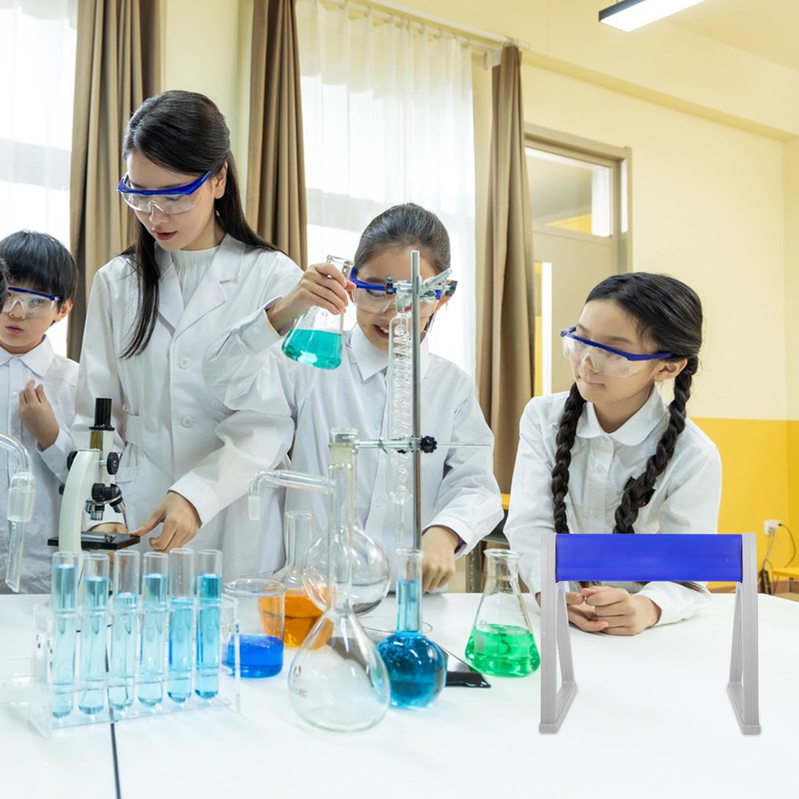 Porta Pipette Triangolare in Plastica, Supporto da Laboratorio | Organizzatore per Dimostrazioni Didattiche, Facile da Pulire, Supporto Stabile per Uso Tecnico
