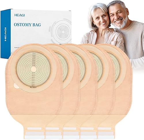 Paquete de 20 bolsas de colostomía para ostomía, bolsas grandes de 4.134 in para estoma grande y estoma doble, bolsas de ostomía drenables de una