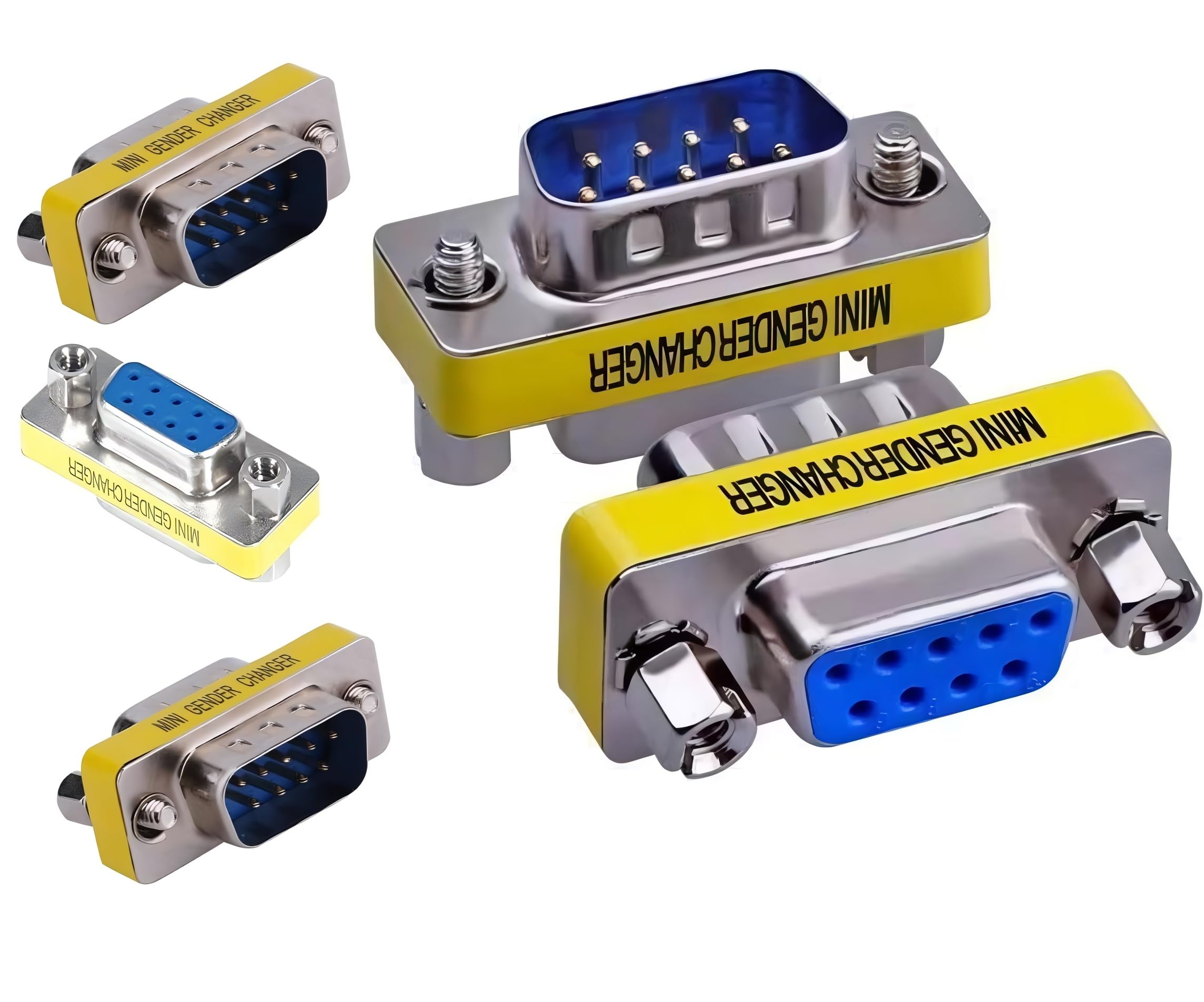 KNEUTRIX 9 Pin RS-232 DB9 Serial Gender Changer Coupler Adapter (DB9 M/F (5 Pieces)) DB-9 Male to Female