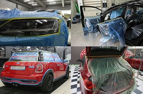 Miniatura 5 de Cinta adhesiva de plástico para automóvil, paquete de varios tamaños, sin residuos, paño de plástico para pintura, cinta de pintura de plástico y