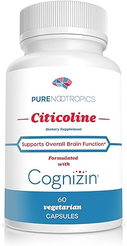 Pure Nootrropics - Cápsulas de colina CDP (Citicoline) 300 mg Cápsulas Paquete de valor de 60 cápsulas Veg Cap Soporta función cognitiva y