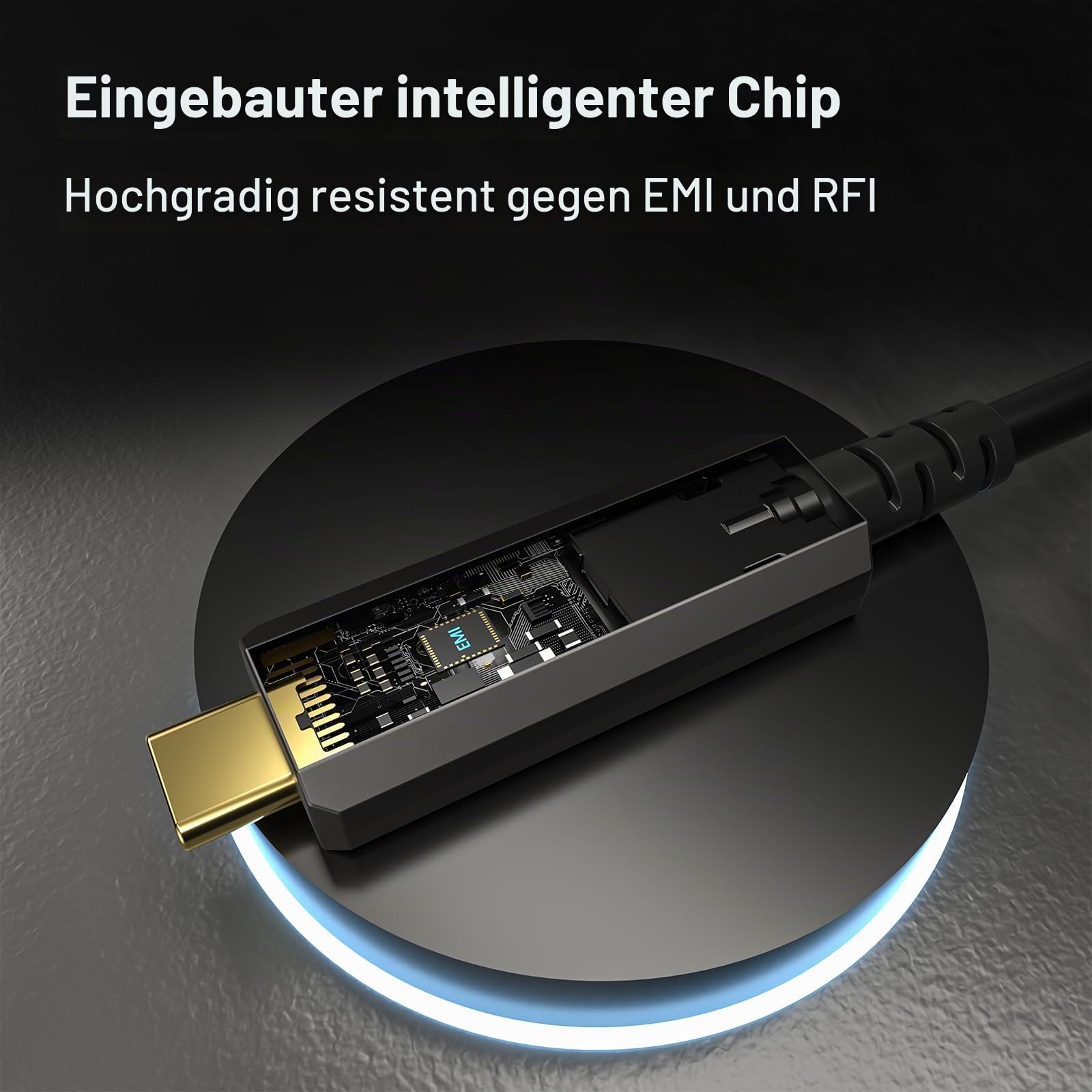 FIBBR USB-Glasfaserkabel 5M, USB A zu USB C Glasfaserkabel, 10Gbps Ferndatenübertragung USB 3.2 AOC für VR/AR, Heimkino, Kamera, Laptop, Minicomputer, Drucker, Videokonferenz