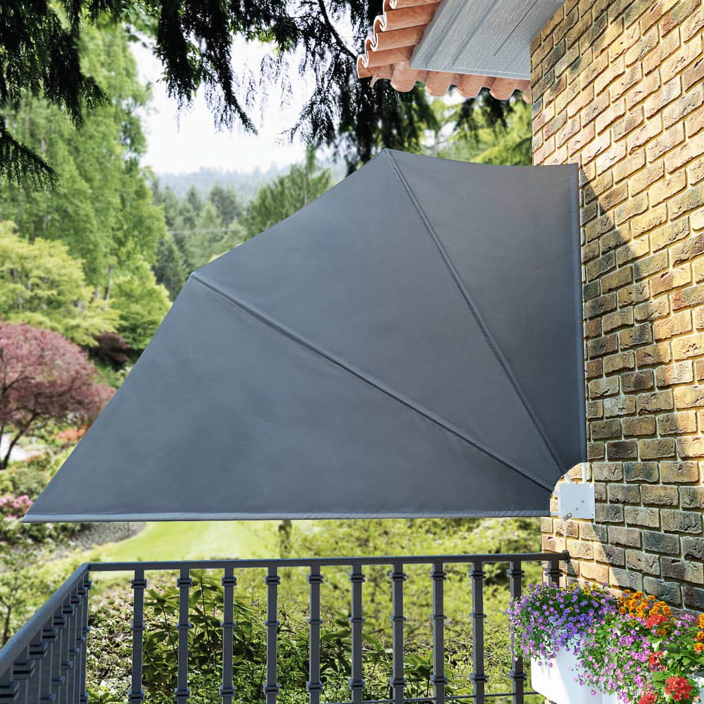 vidaXL Toldo Lateral Plegable de balcón Gris 160x240 cm