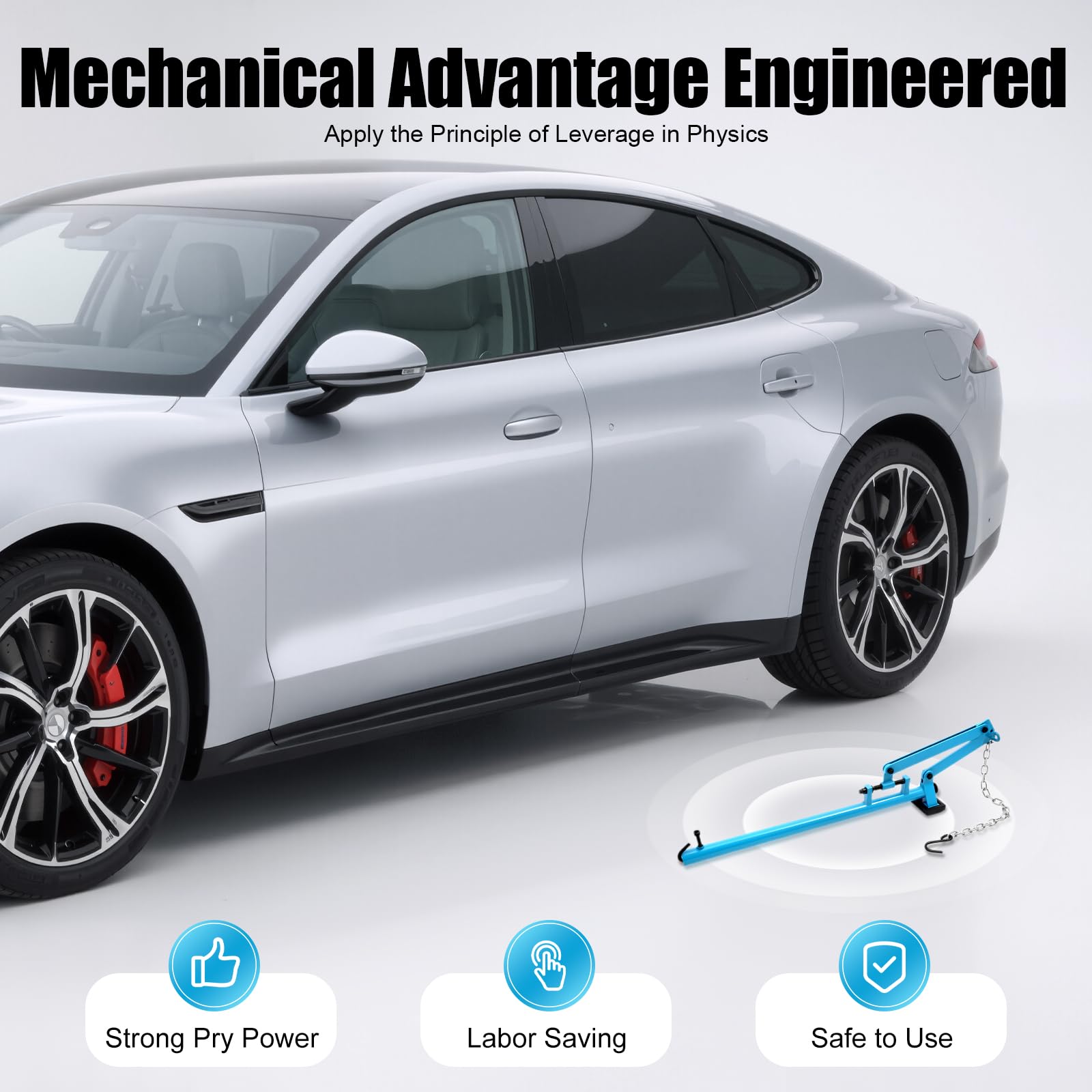 Herramienta de palanca de brazo de suspensión,Herramienta de palanca para coches Separador Chasis Coche Reparación Automotriz,Altura de sujeción 65-265 mm Fuerza de tracción máxima 500 Kg