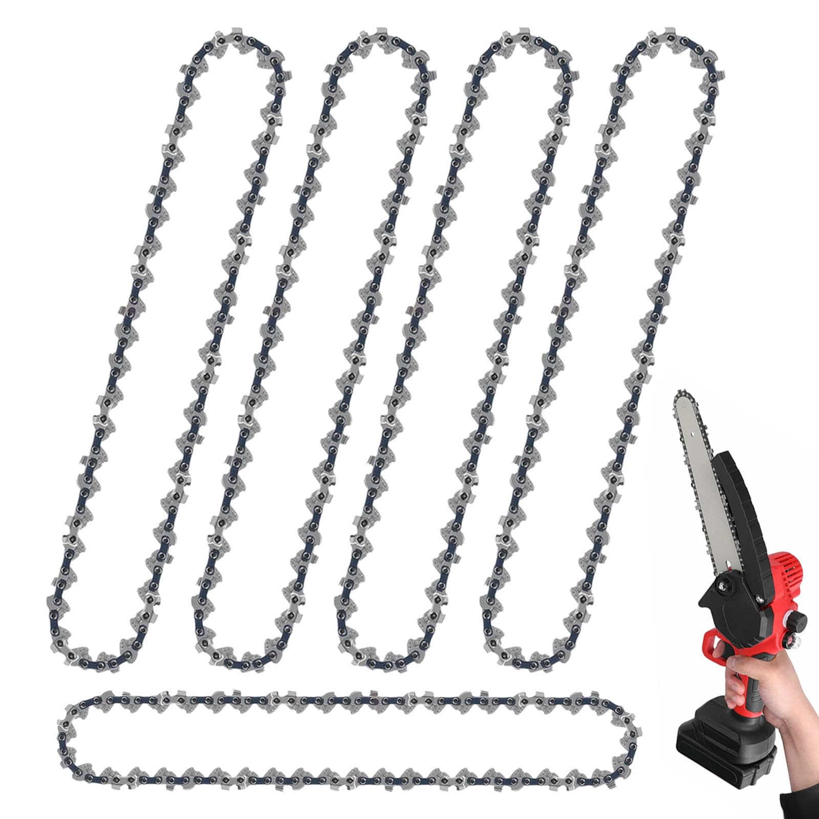 8 Inch Chainsaw Chain, 5 PCS Mini Replacement Chain Saw Chain