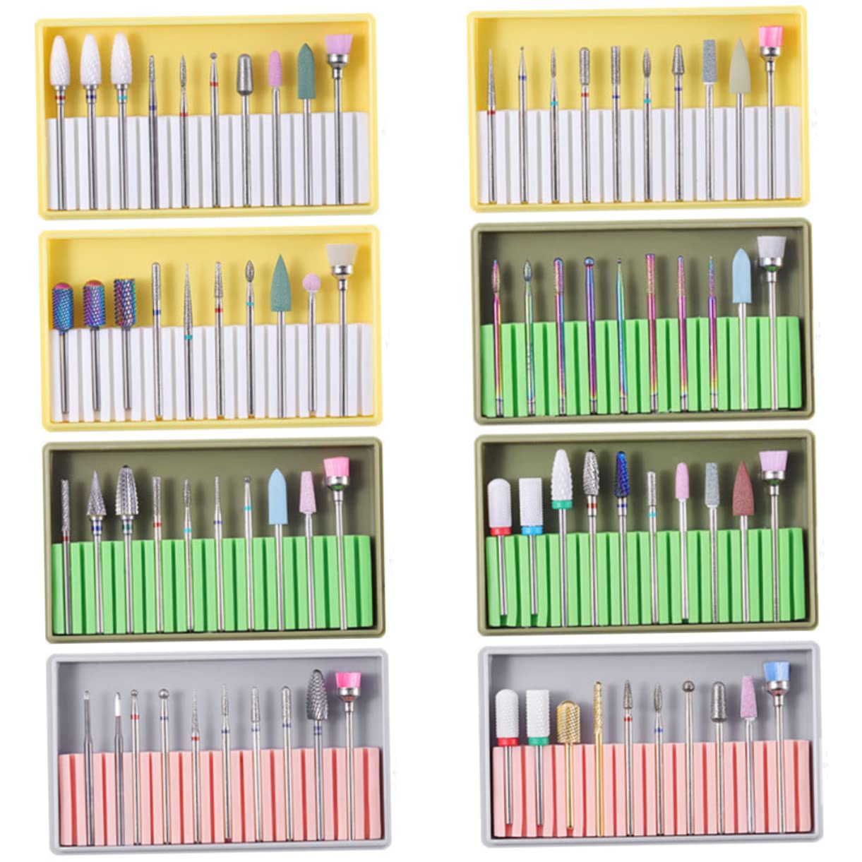 Healvian 2 Juegos brocas de manicura limas para uñas limas uñas cepillo de broca para uñas pulidor de uñas herramientas para uñas cabezal de pulido de uñas pulidora colocar taladro de uñas