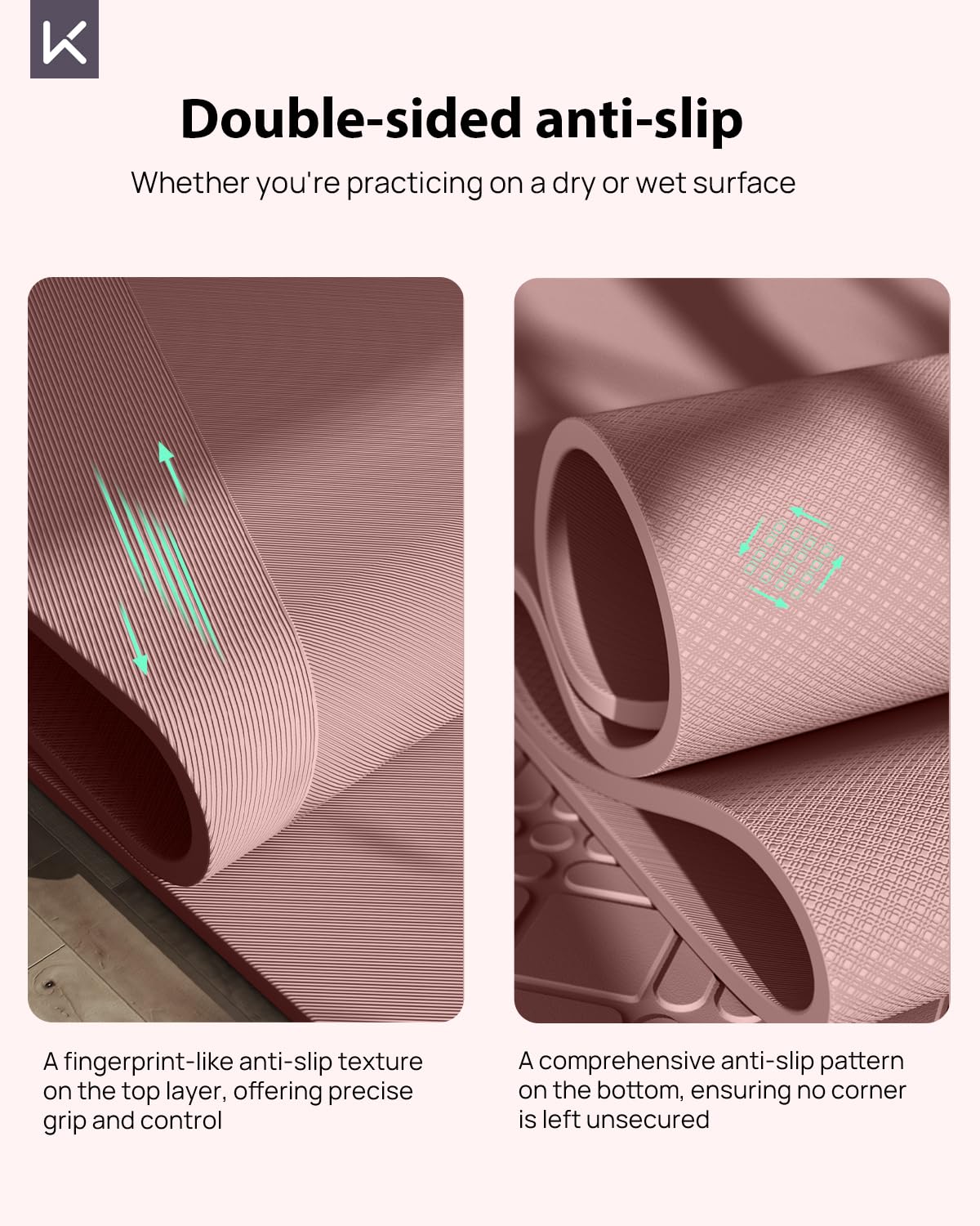 KEEP Grand tapis de yoga antidérapant – Extra long et large (183 x 81 x 7 mm d'épaisseur) avec sangle de transport gratuite | Tapis d'entraînement professionnel en TPE pour tous les types de yoga,