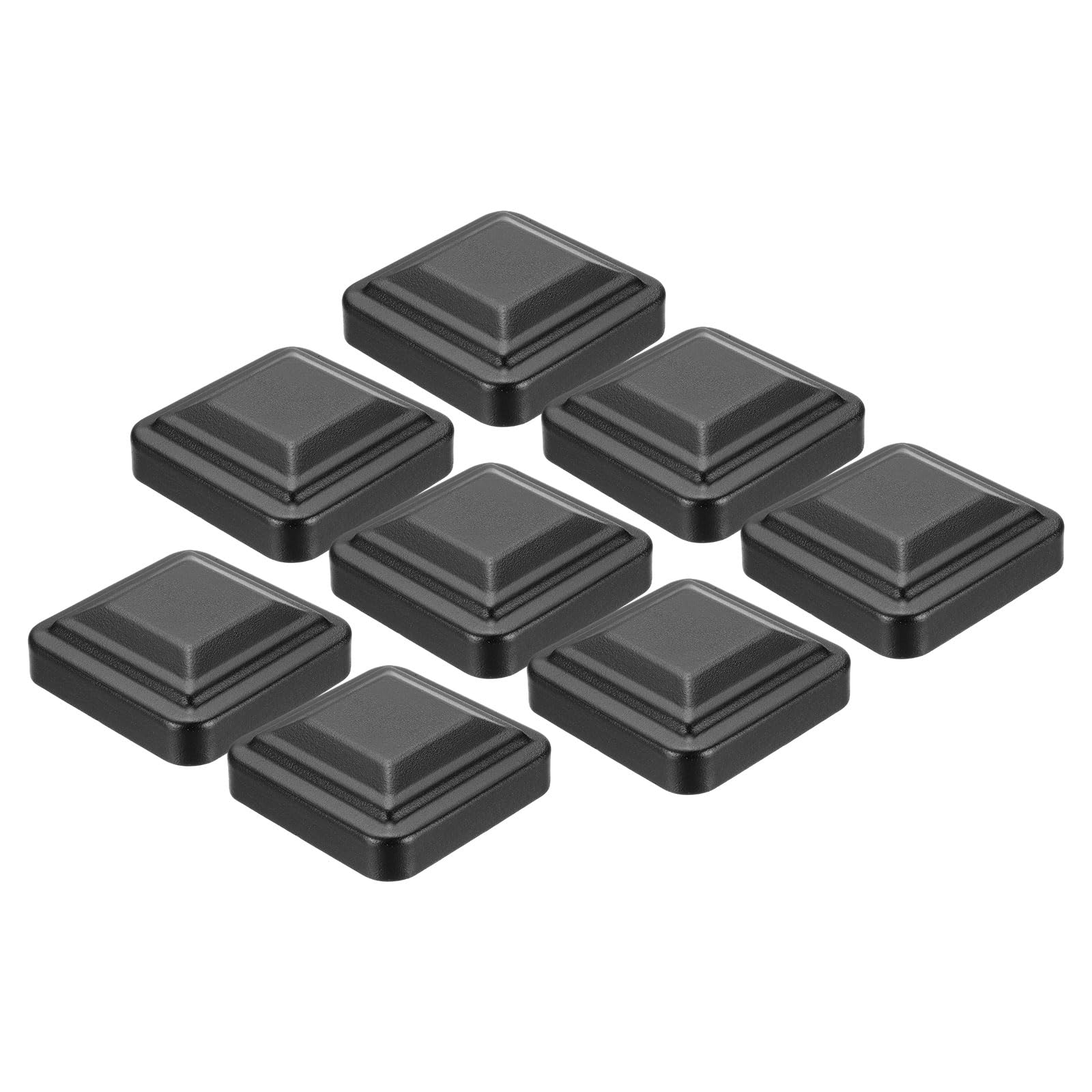 sourcing map 8Pcs Fence Post Caps, 3" x 3" Heavy Duty Aluminum Post Cap Square Cover Top Pressure Fit for Metal Wood Fence Deck Mailbox Patio, Black