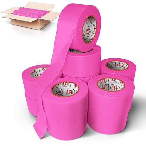 Miniatura 18 de ACE Supply Cinta de señalización de colores surtidos, paquete de 12 – Cinta de levantamiento no adhesiva – 1.5 pulgadas de ancho, 150 pies de largo