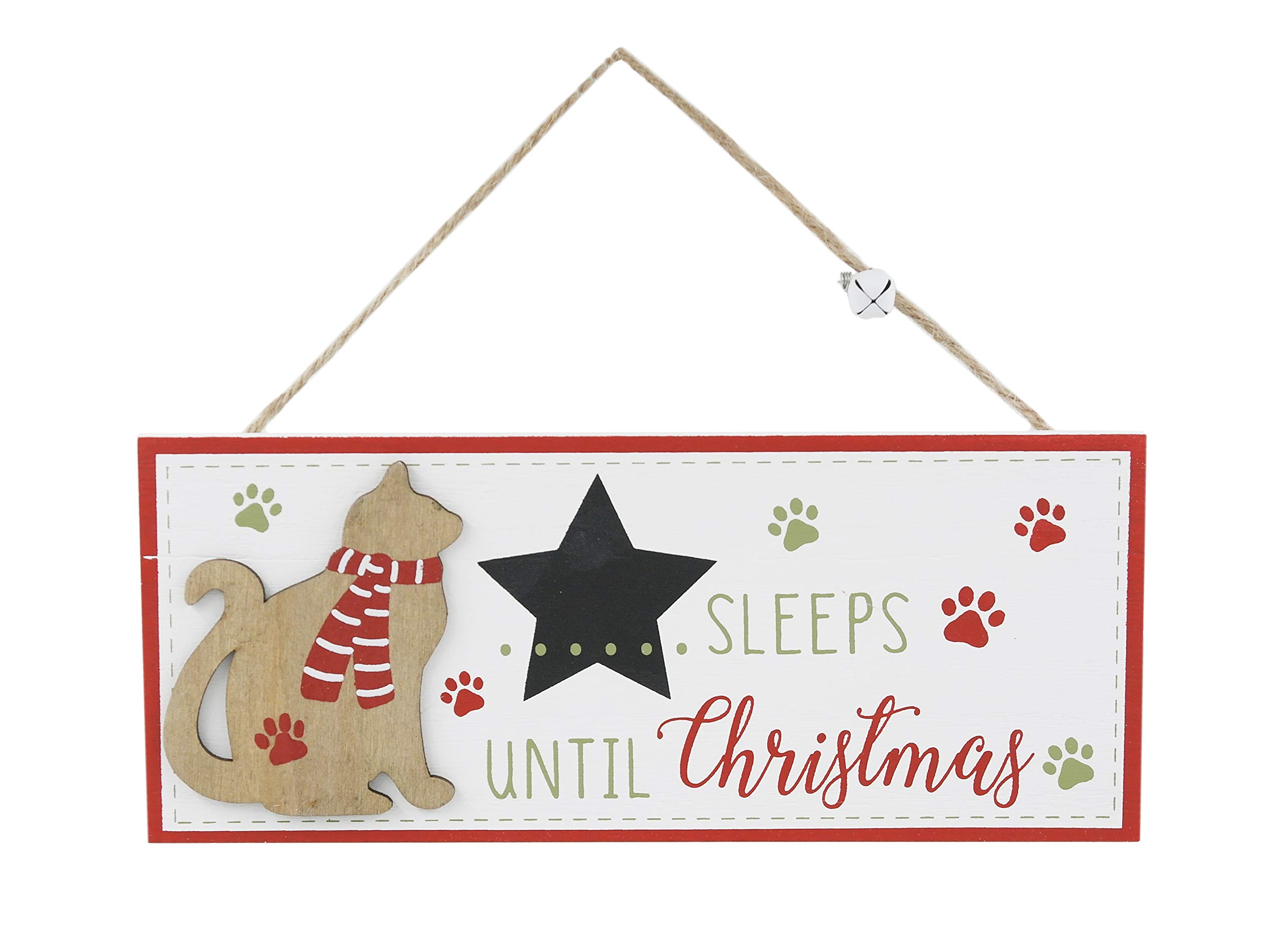 Shudehill Giftware White Shudehil Cat Sleeps Until Christmas Countdown Plaque (White)