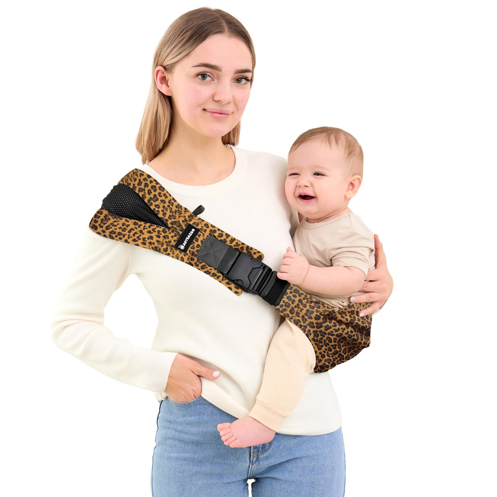 AUYEAZGO Toddler Sling Carrier - Premium Cotton, Expandable & Ergonomic, One Size Fits All, Ideal for 6-48 Months (11-44 lbs), Compact & Easy to Use,