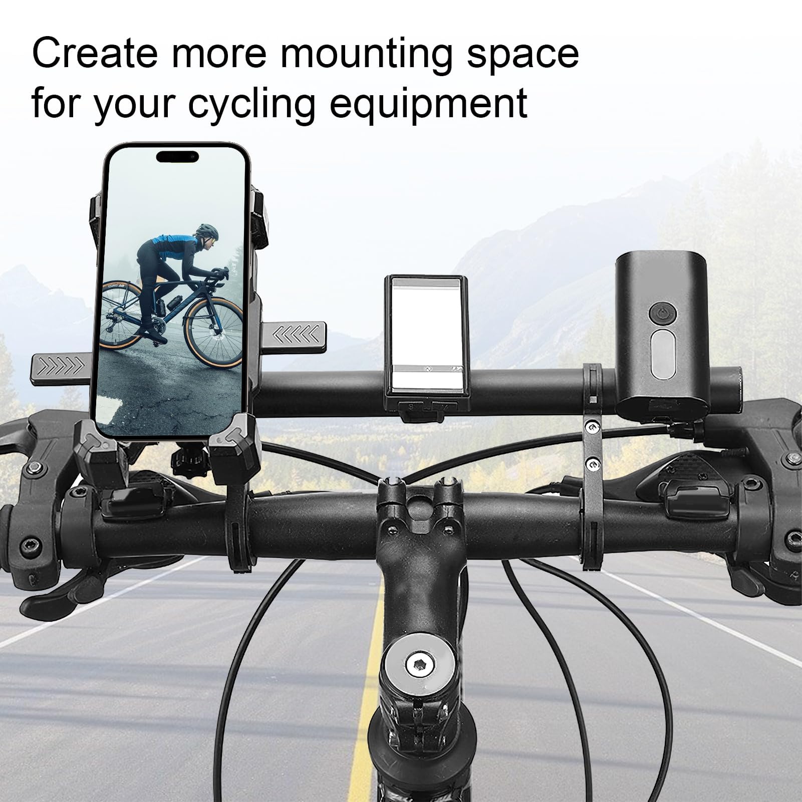 Przedłużenie kierownicy ze stopu aluminium do roweru i motocykla, przedłużenie kierownicy z podwójną podstawą zaciskową do kierownicy o średnicy 0,8 cala, 1 cal, 1,26 cala