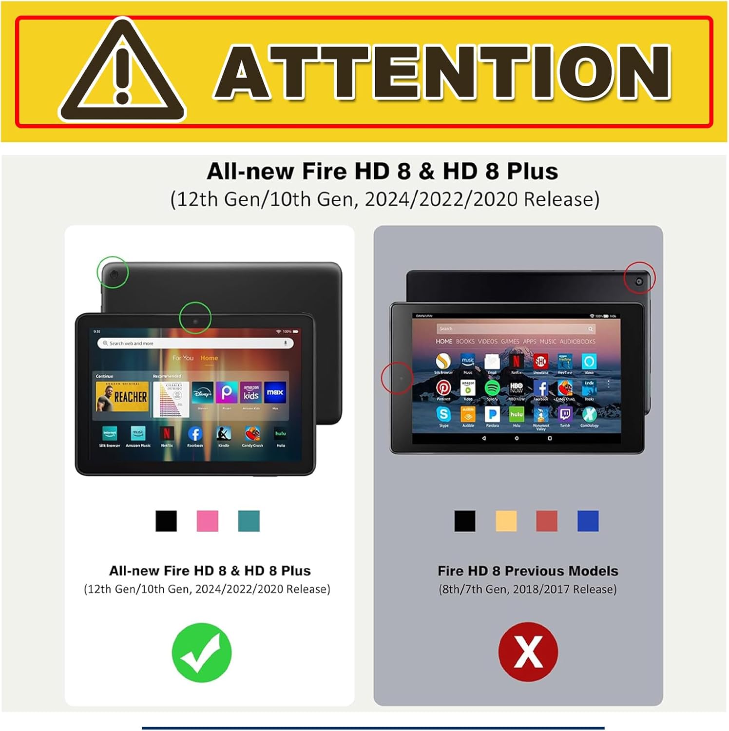 Case for Amazon Fire HD 8 & 8 Plus Tablet (12th/10th Gen, 2024/2022/2020), Multi-Angle Viewing Leather Smart Stand Back Cover with Auto Sleep Wake, Frog