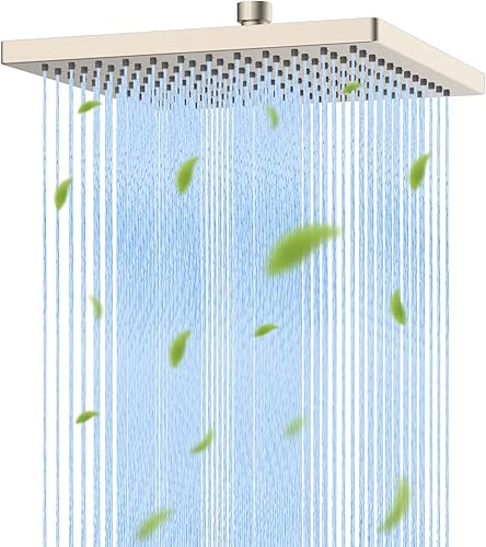 Miniatura 20 de Hibbent Cabezal de ducha de lluvia de metal grueso, cabezal de ducha de lluvia de alta presión de 8 pulgadas, cabezales de ducha de cascada de baño,