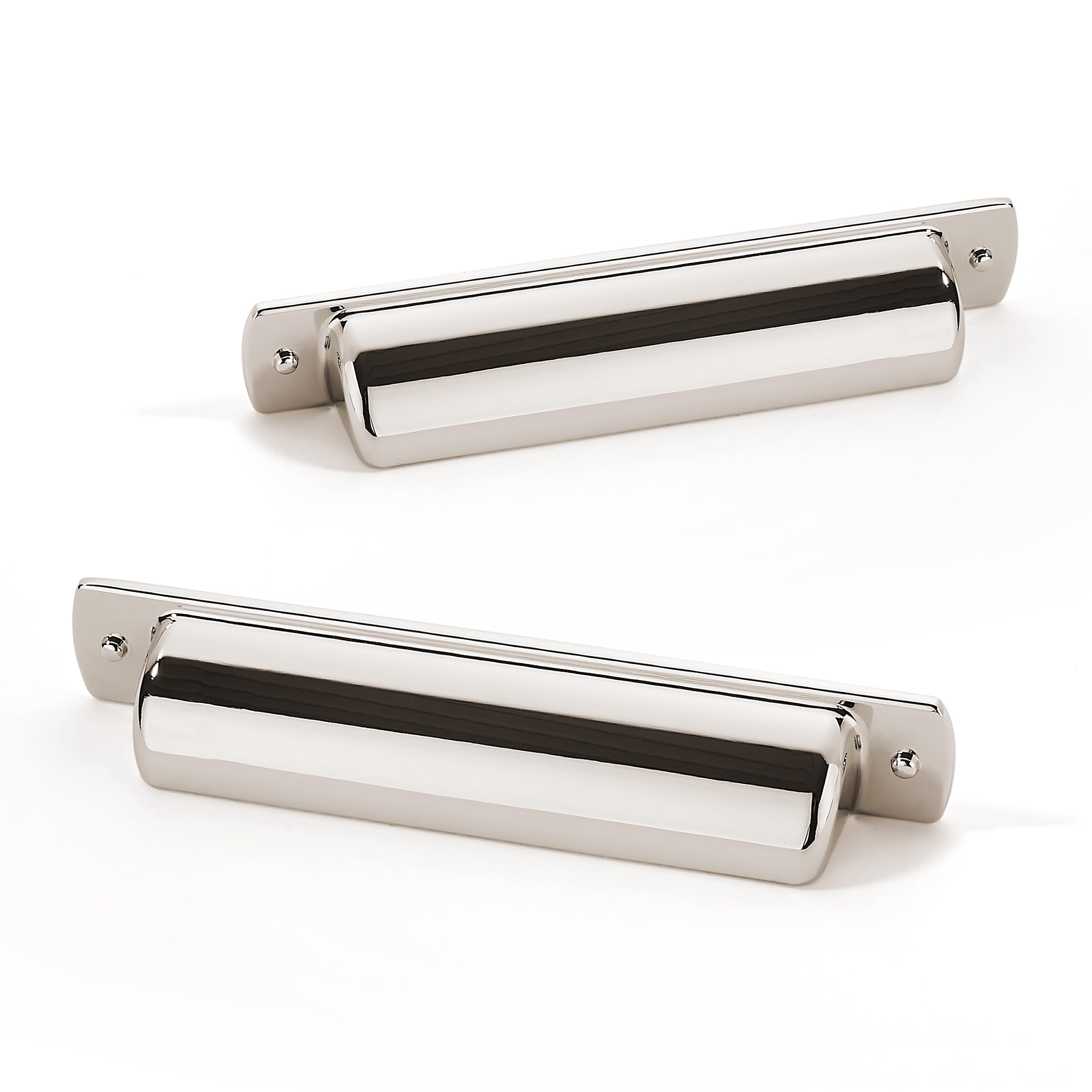 AMZ - 80263 Polished Nickel Cabinet Pulls CTC 4 in (102 mm) 10 Pack