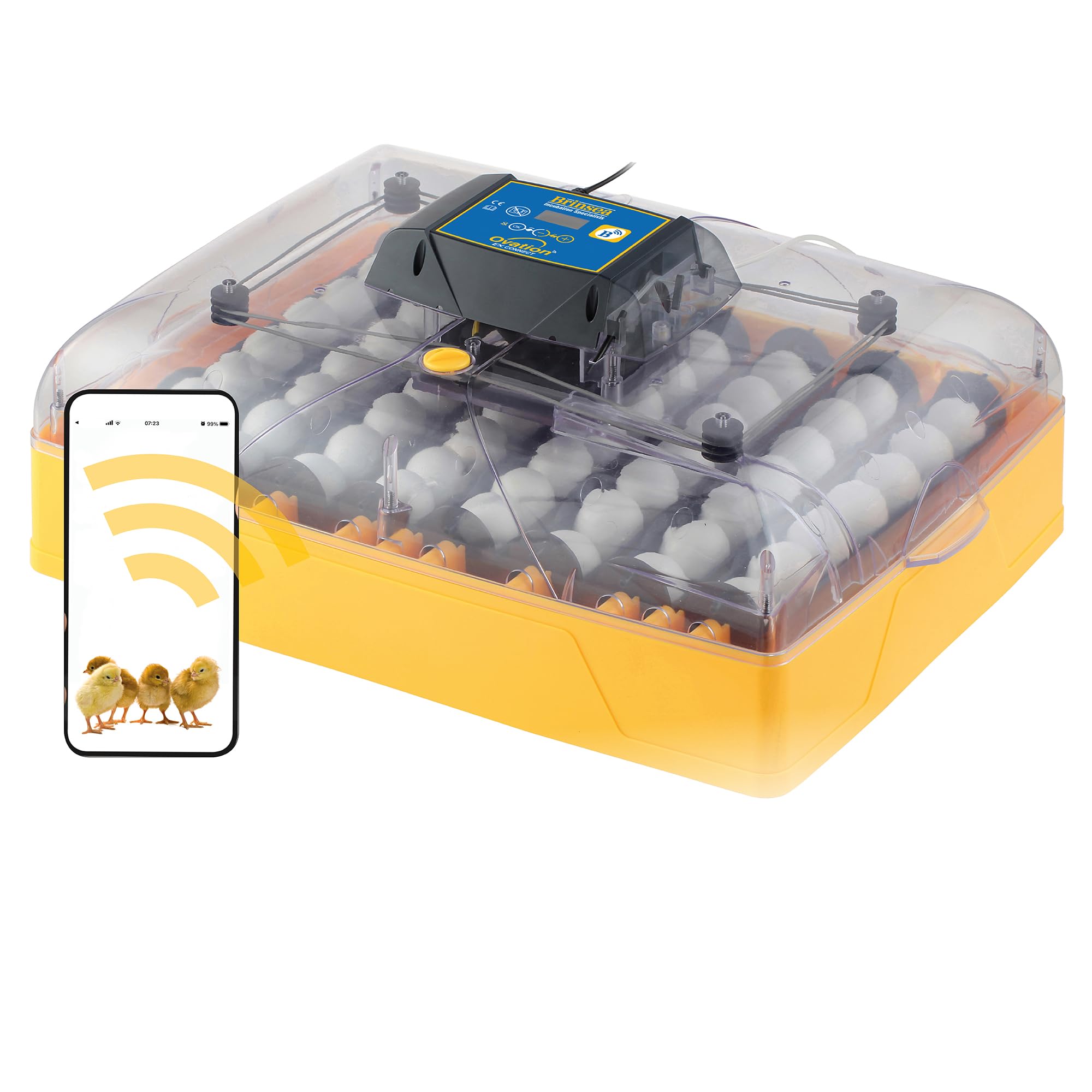 Incubadora Brinsea Ovation 56 EX Connect – Incubadora totalmente automática para 56 huevos de gallina con control mediante aplicación móvil.